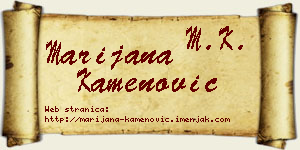 Marijana Kamenović vizit kartica